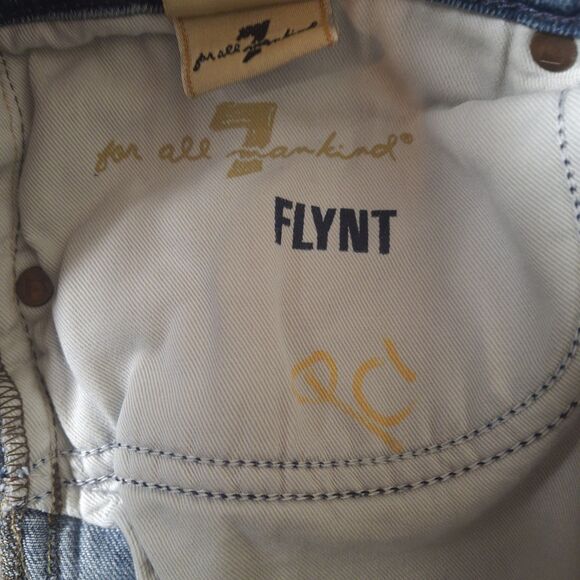 7 For All Mankind Jeans Women 34 Flynt Blue Y2k Streetwear Bootcut Stretch Denim - Picture 8 of 11